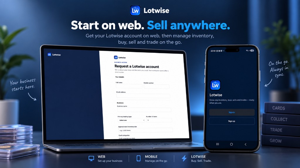 Request a Lotwise account on web, then sign in on mobile
